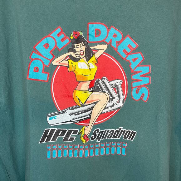 Vintage 90's “Pipe Dreams” HPC Squadron Pin Up Girl Single Stitch T-Shirt XL - Picture 3 of 8